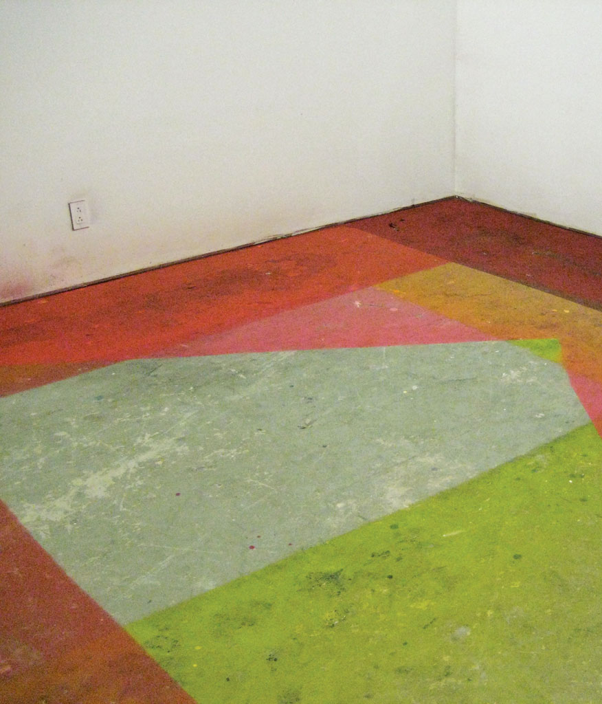 Tauba Auerbach’s studio floor, New York. Photographs by the artist.
