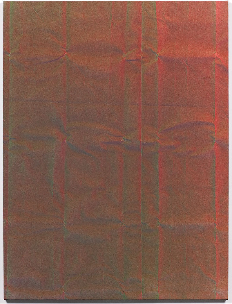TAUBA AUERBACH, Untitled (Fold), 2010, Acrylic paint on canvas with wooden stretcher, 60 x 45 x 1 3/4 in (152.4 x 114.3 x 4.44 cm), Schorr Family Collection, New York. Courtesy of Standard (Oslo), Oslo